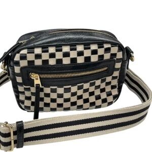Universal Thread Black and Cream Checkered Crossbody Bag